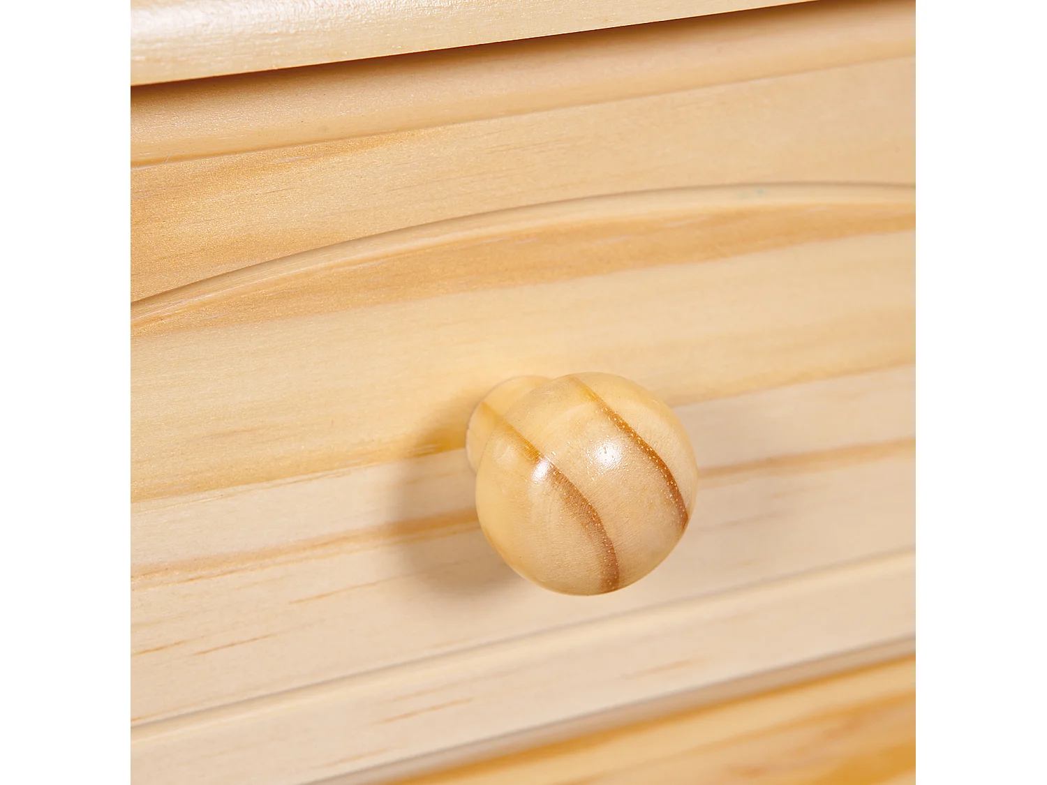 Toswa Vitrinenschrank 3 Türen, 2 Glastüren, 3 Schubladen, 2 offene Fächer, natur.