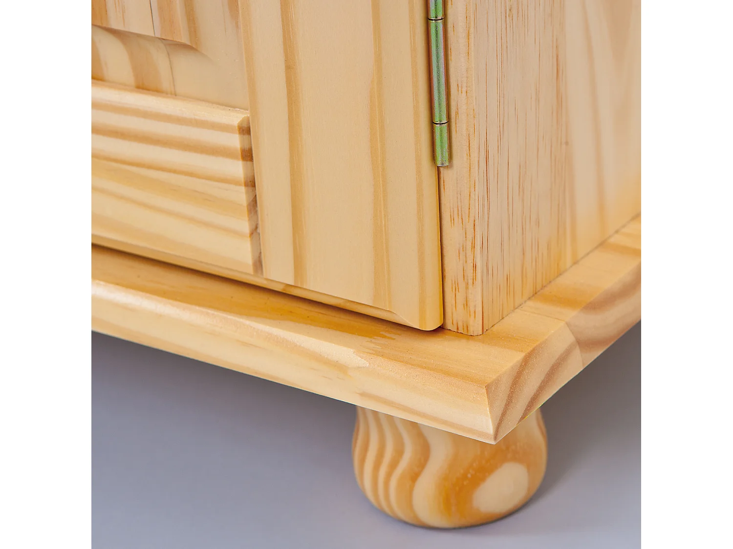 Toswa Vitrinenschrank 3 Türen, 2 Glastüren, 3 Schubladen, 2 offene Fächer, natur.