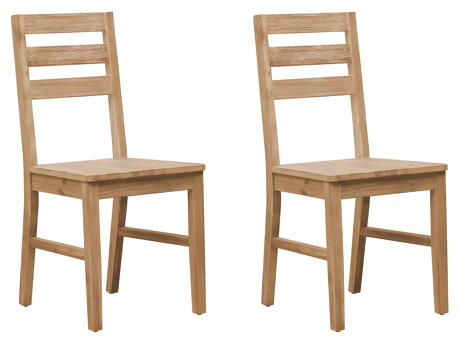 Lot de 2 chaises de salle à manger cuisine design classique bois d'acacia massif CDS020274