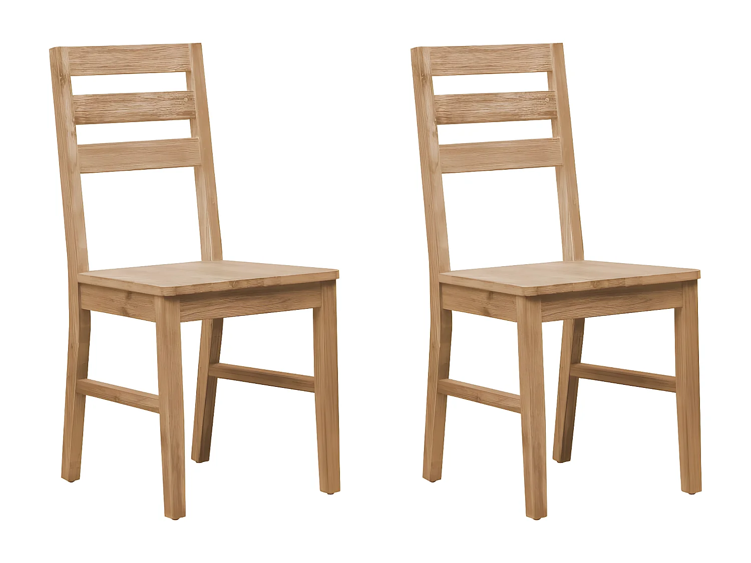 Lot de 2 chaises de salle à manger cuisine design classique bois d'acacia massif CDS020274