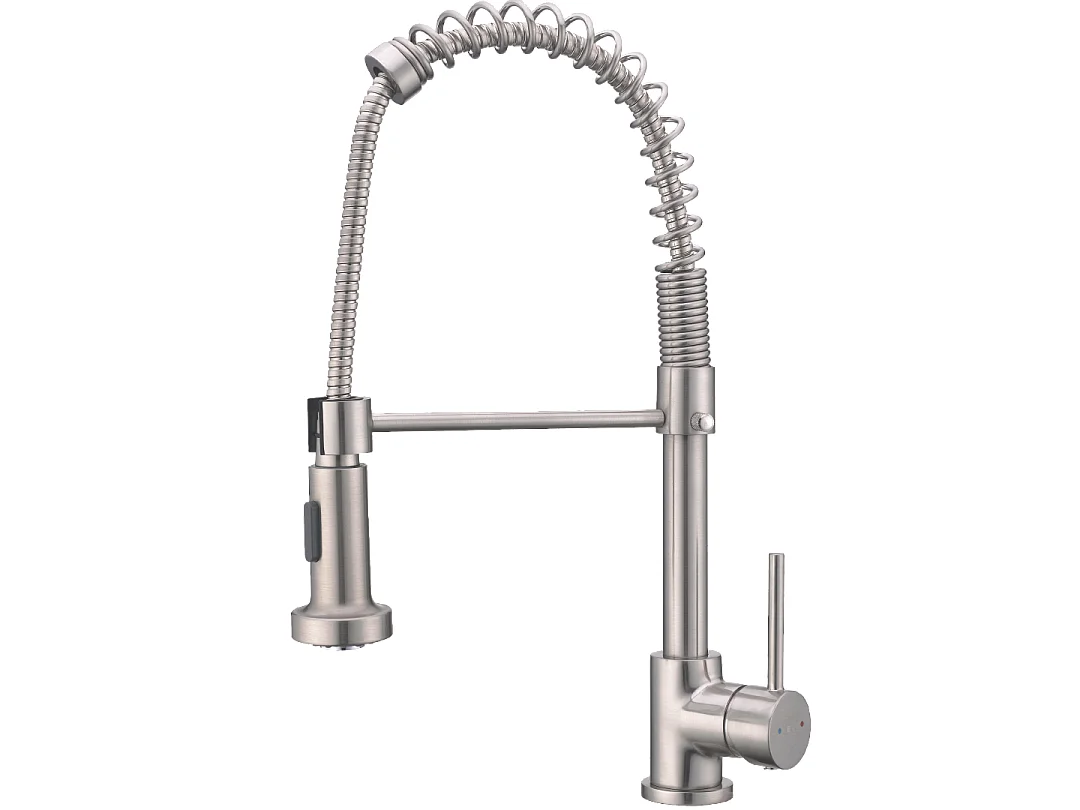 Plimo mitigeur évier à douchette mobile façon inox - Essebagno