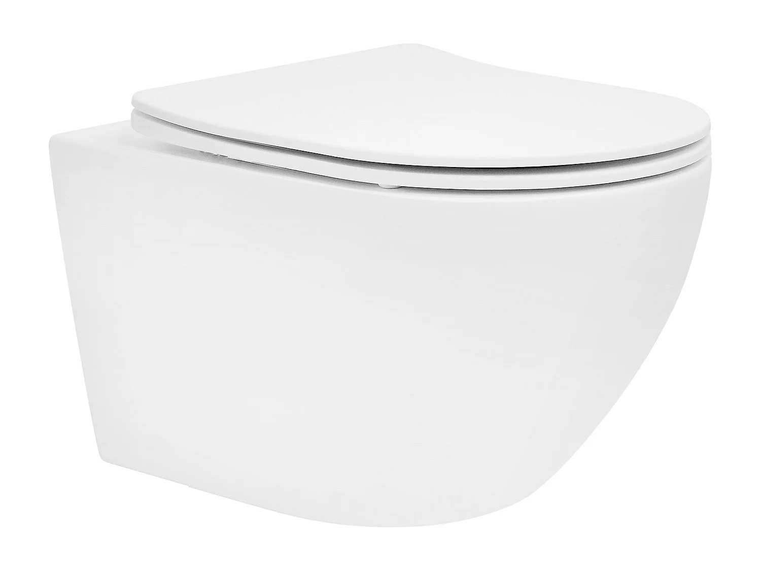 ECD Germany WC Suspendu sans Rebord en Céramique Blanc Mat, Revêtement Nano, Toilette Murale Suspendue Long 54 cm, avec Siège Softclose, Chasse d'Eau