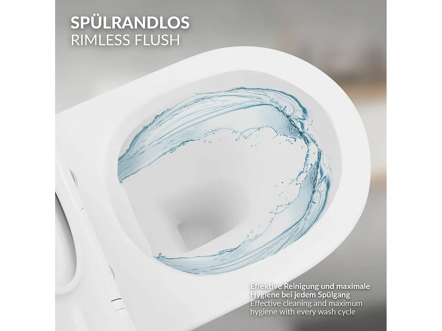 ECD Germany WC Suspendu sans Rebord en Céramique Blanc Mat, Revêtement Nano, Toilette Murale Suspendue Long 54 cm, avec Siège Softclose, Chasse d'Eau