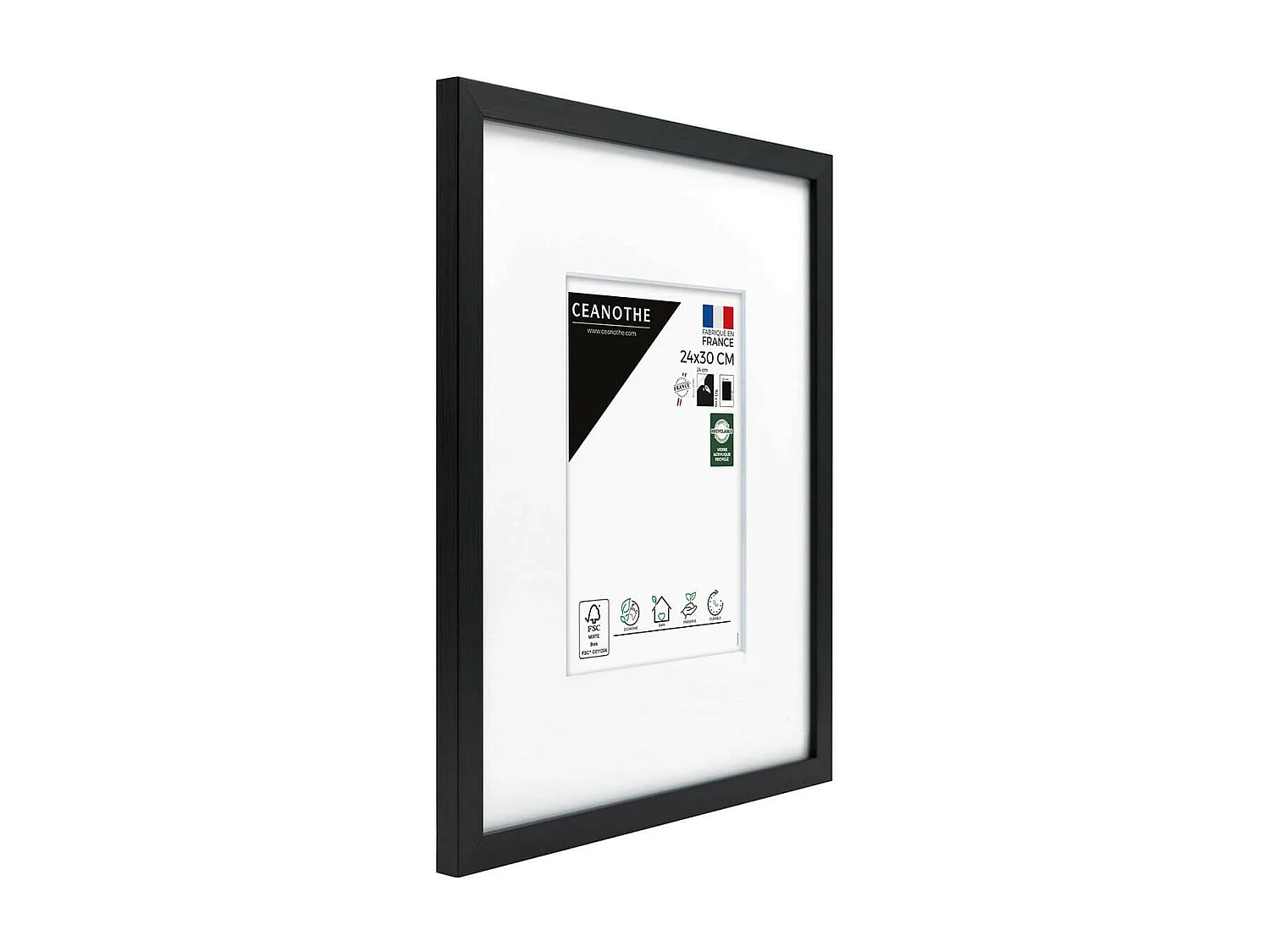 Cadre photo Wild noir 24x30 cm avec passe-partout 13x18 cm