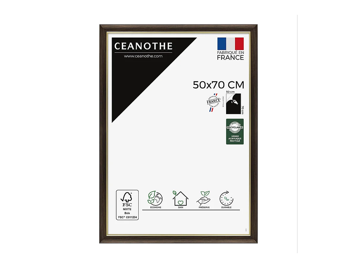 Cadre photo Luna ébène doré 50x70 cm