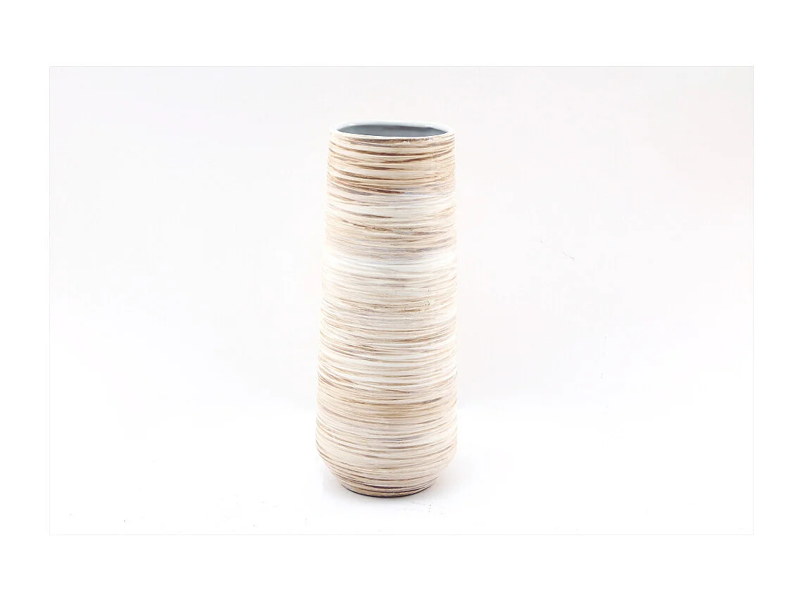 Vase nervuré en grès 12 x 33 cm