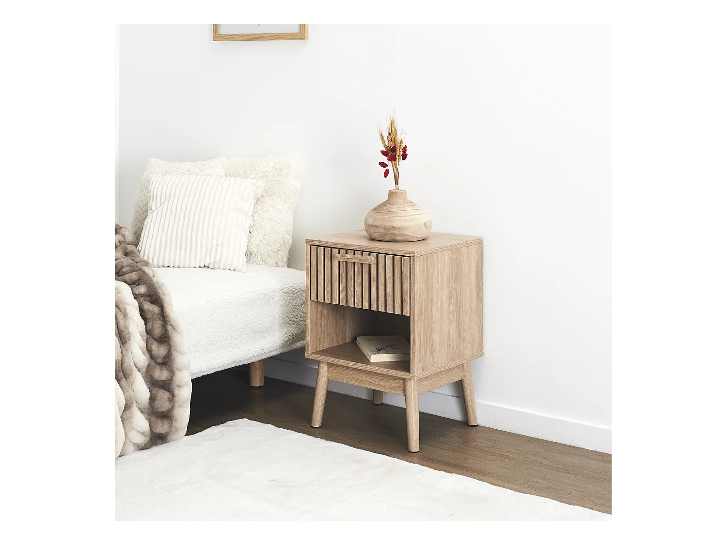 Table de Chevet Design "Klaus" 55cm Marron