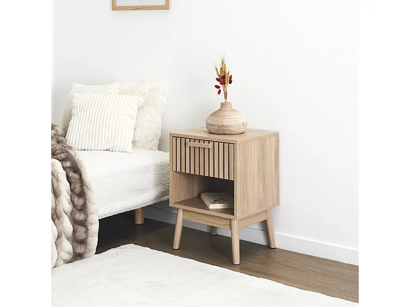 Table de Chevet Design "Klaus" 55cm Marron