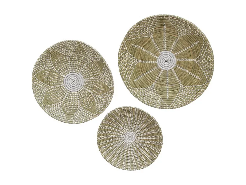 Décoration murale en jonc naturel