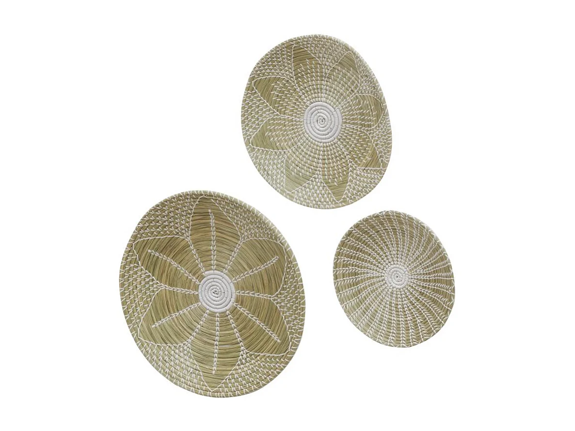 Décoration murale en jonc naturel