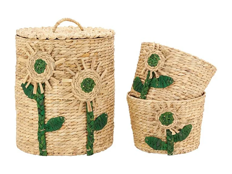 Corbeilles de rangement/ linge Fleurs en jacinthe