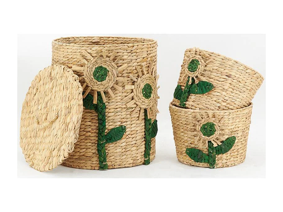 Corbeilles de rangement/ linge Fleurs en jacinthe