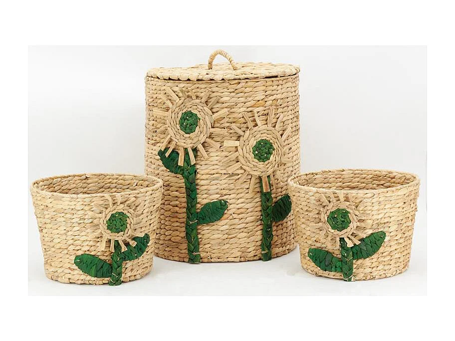 Corbeilles de rangement/ linge Fleurs en jacinthe