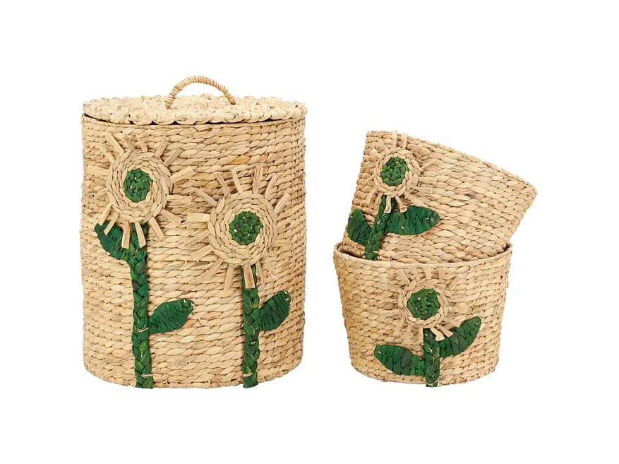Corbeilles de rangement/ linge Fleurs en jacinthe