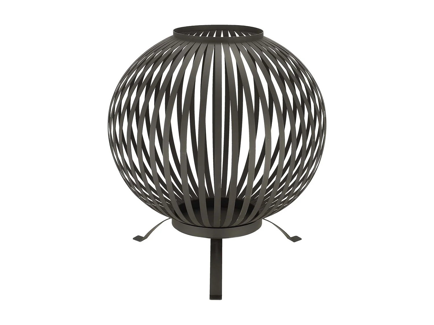 Vuurkorf balvormig strepen koolstofstaal zwart FF400