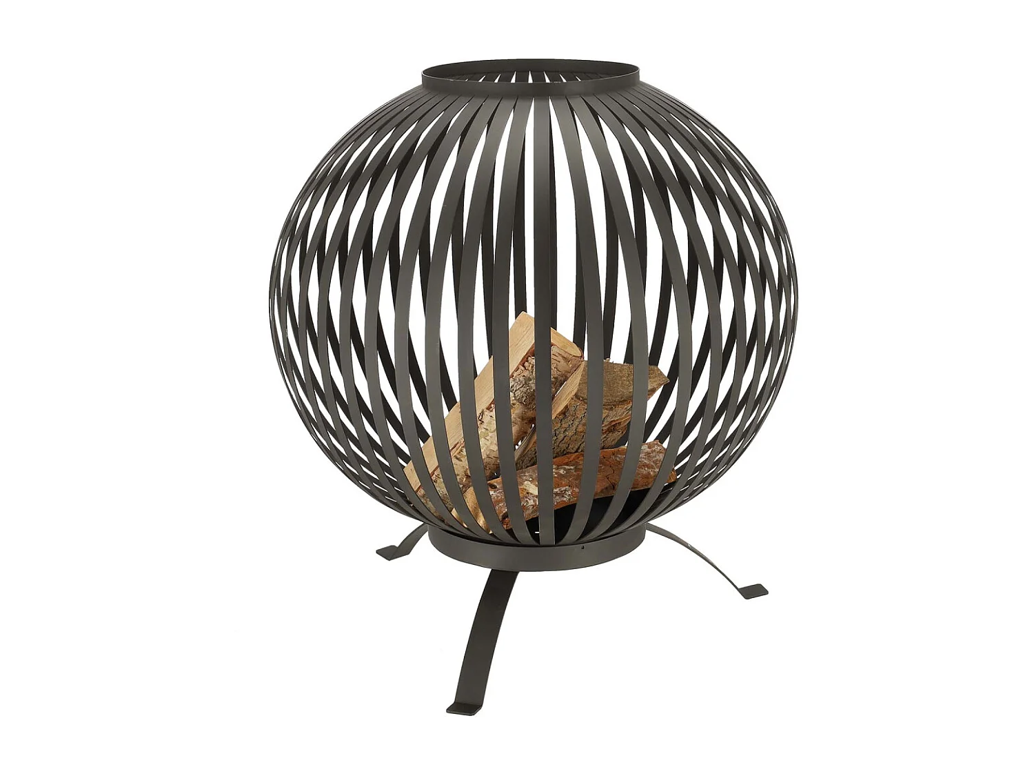 Taça combustão esférica tiras aço carbono preto FF400