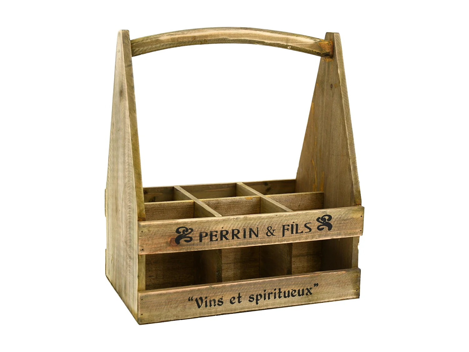 Porte-bouteilles en bois vieilli Perrin & fils