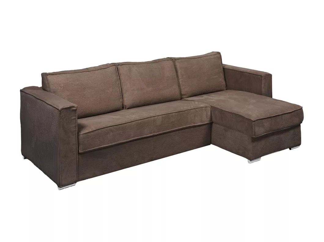 Kauf Unique Eckschlafsofa mit Matratze - Ecke wechselbar - Cord - Braun - Liegefläche 140 cm - Matratze 18 cm - LORETO