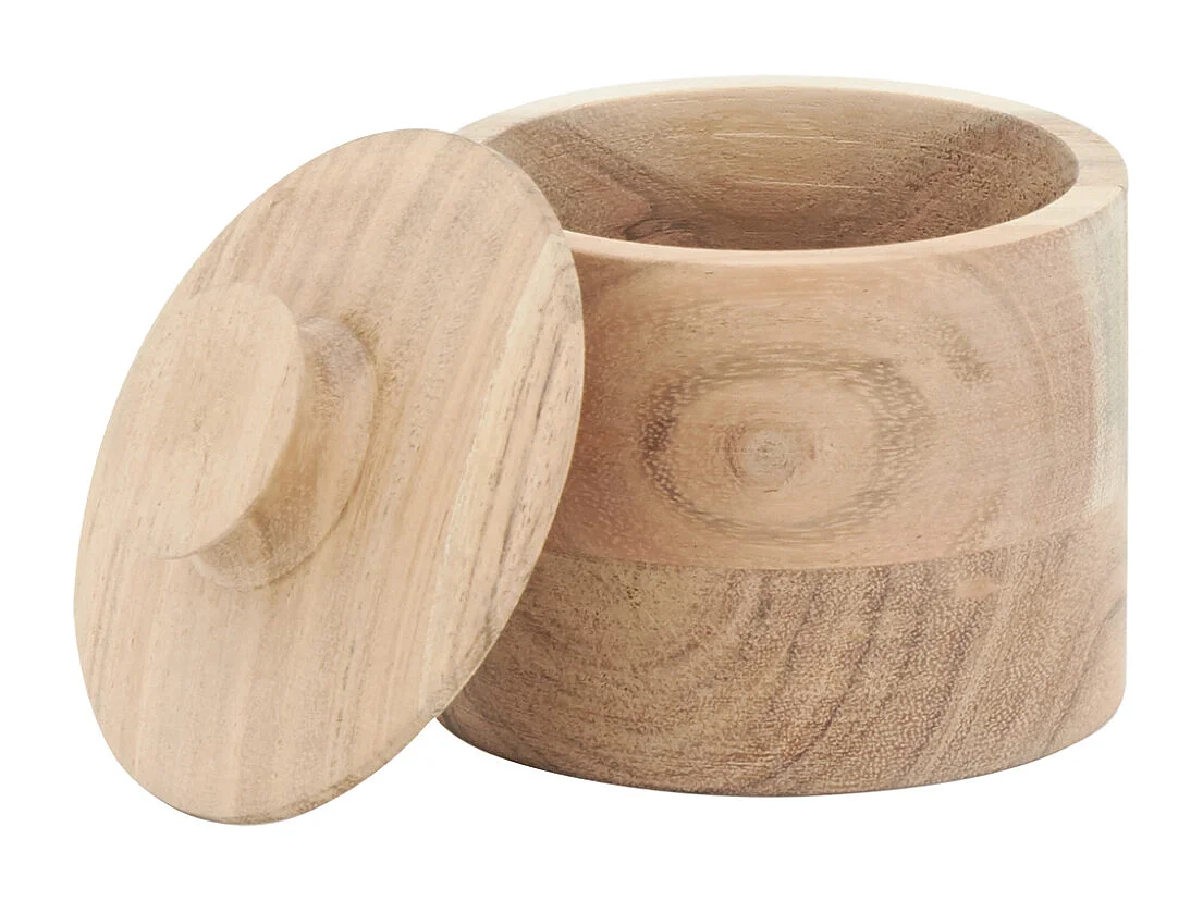 Boite ronde en bois d'acacia