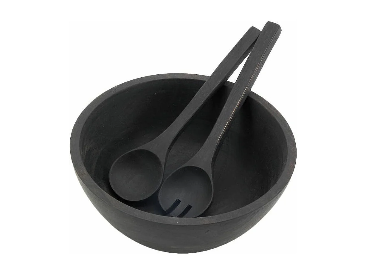 Saladier en bois d'acacia noir Saladier