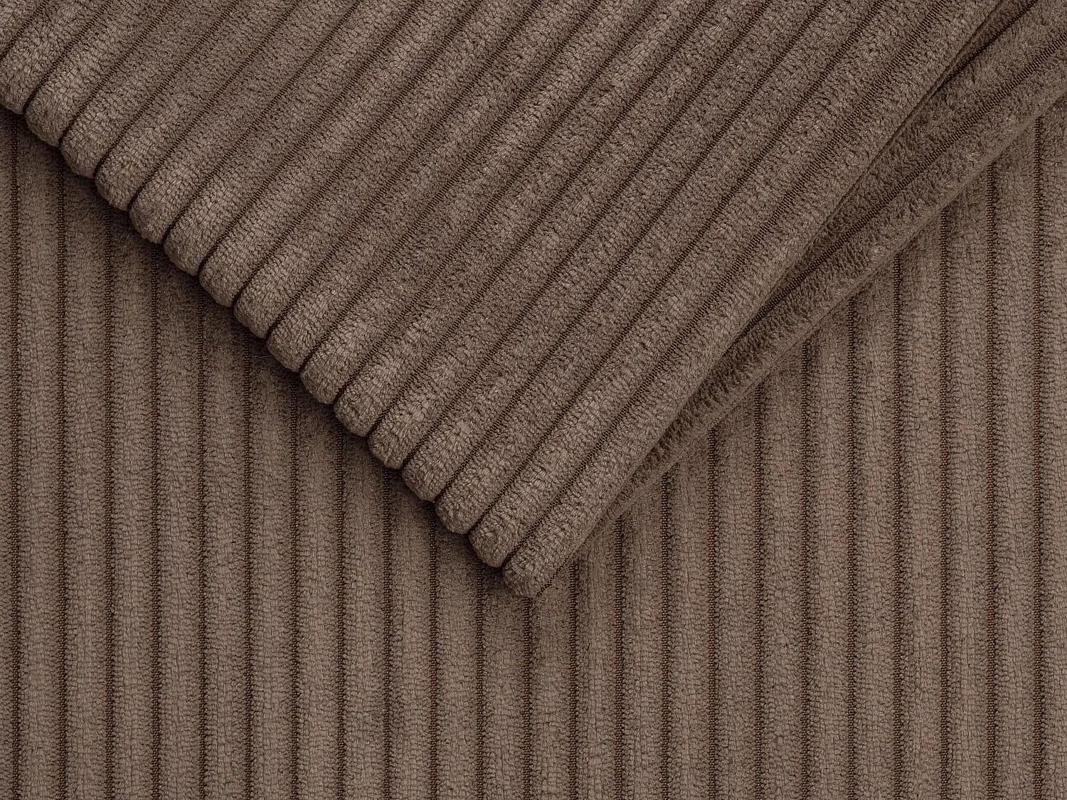 Snabb och vändbar bäddsoffa i brun manchestervelour - Breda ribbottnar 140 cm - Madrass 22 cm med memoryskum LORETO