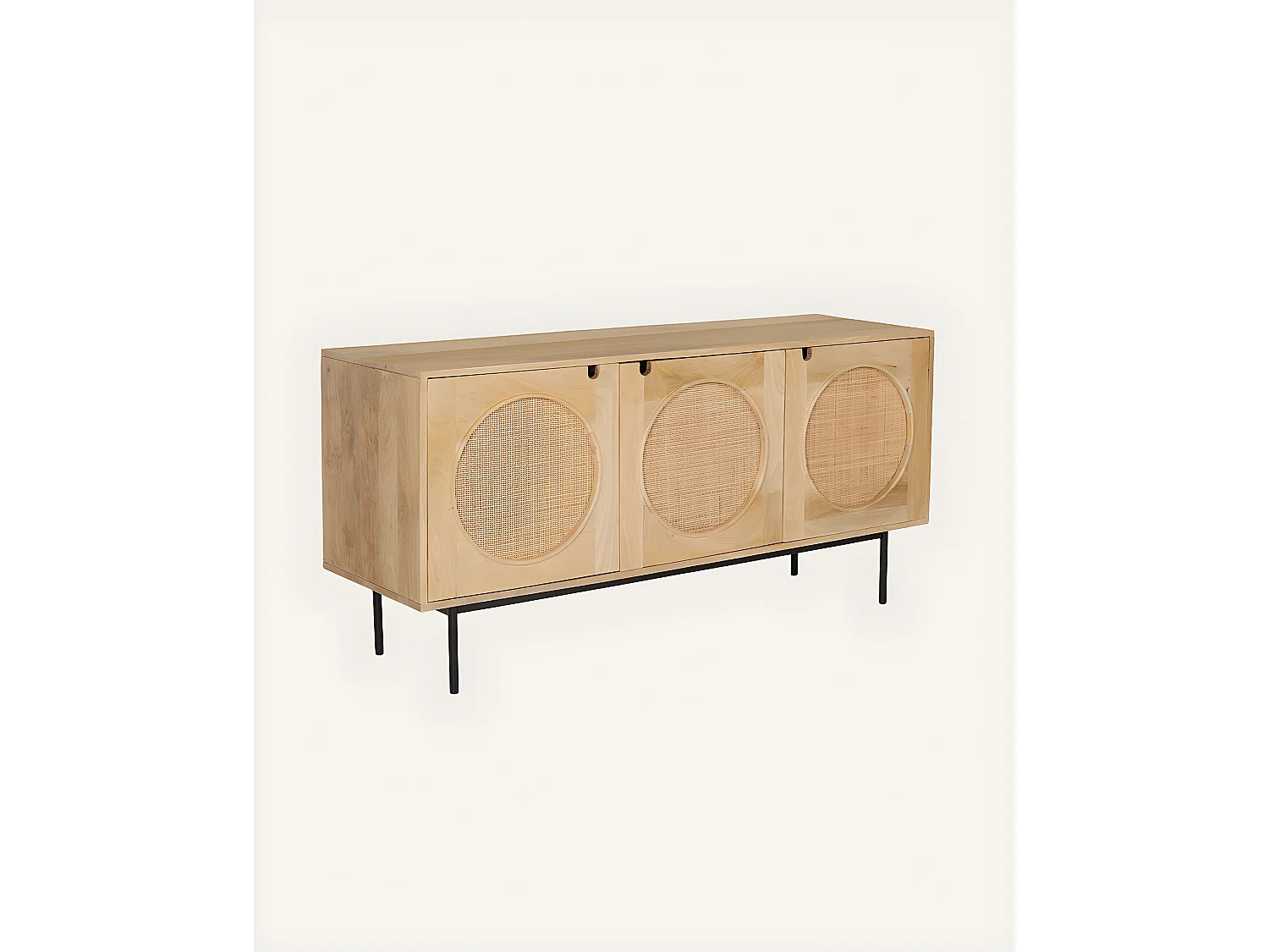 Kali - Buffet en bois et cannage 145 cm