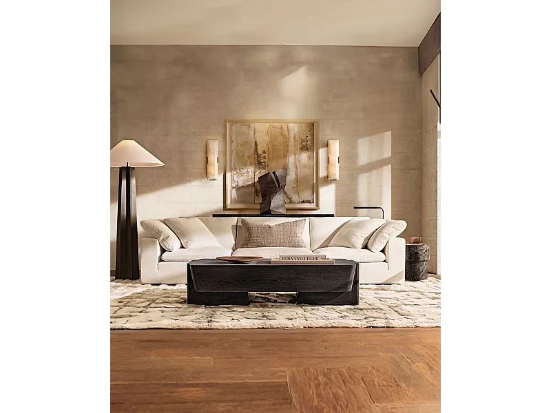 Cloud - Canapé 3 places en lin blanc