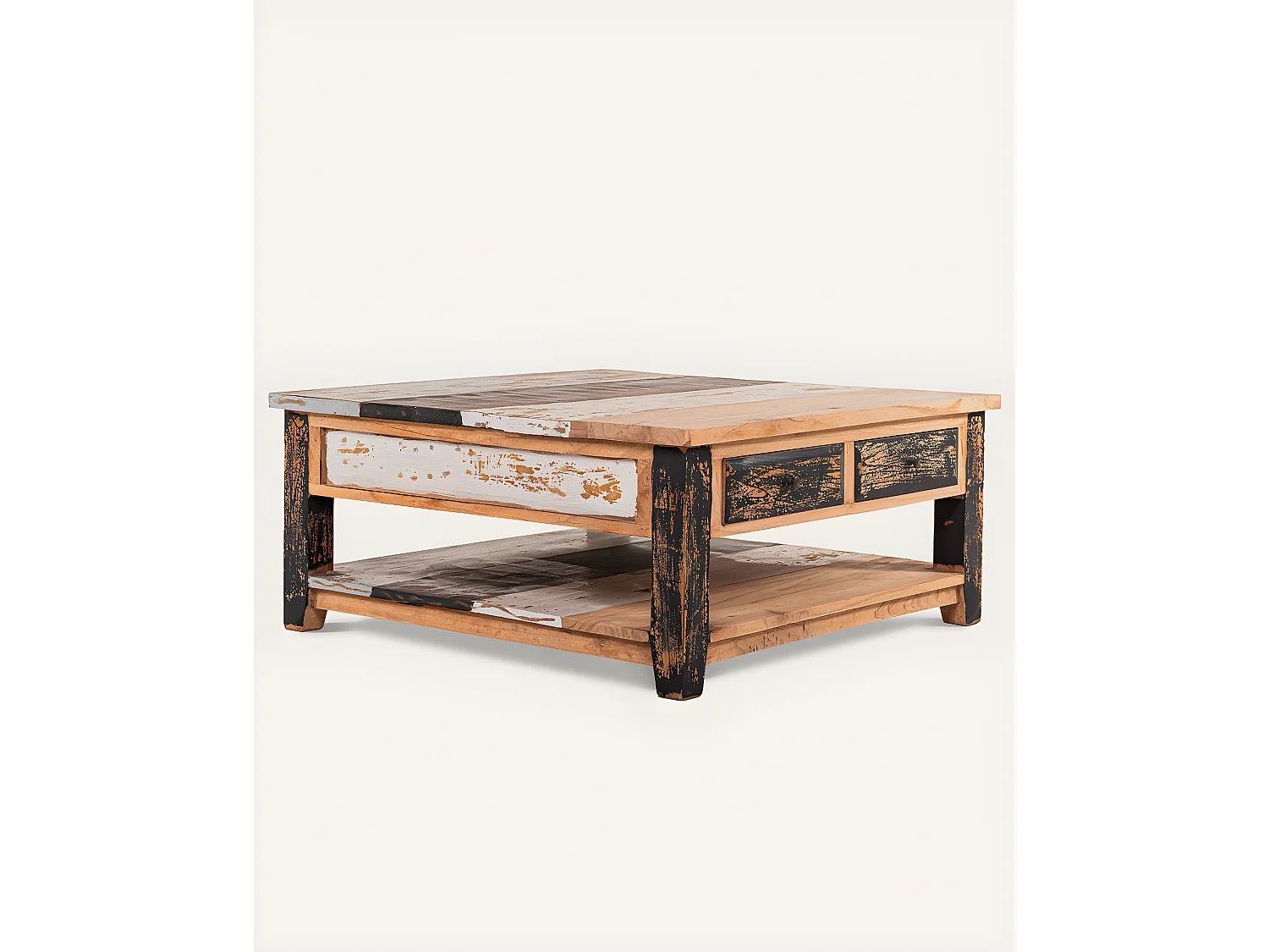 Esha - Table basse carrée en teck massif