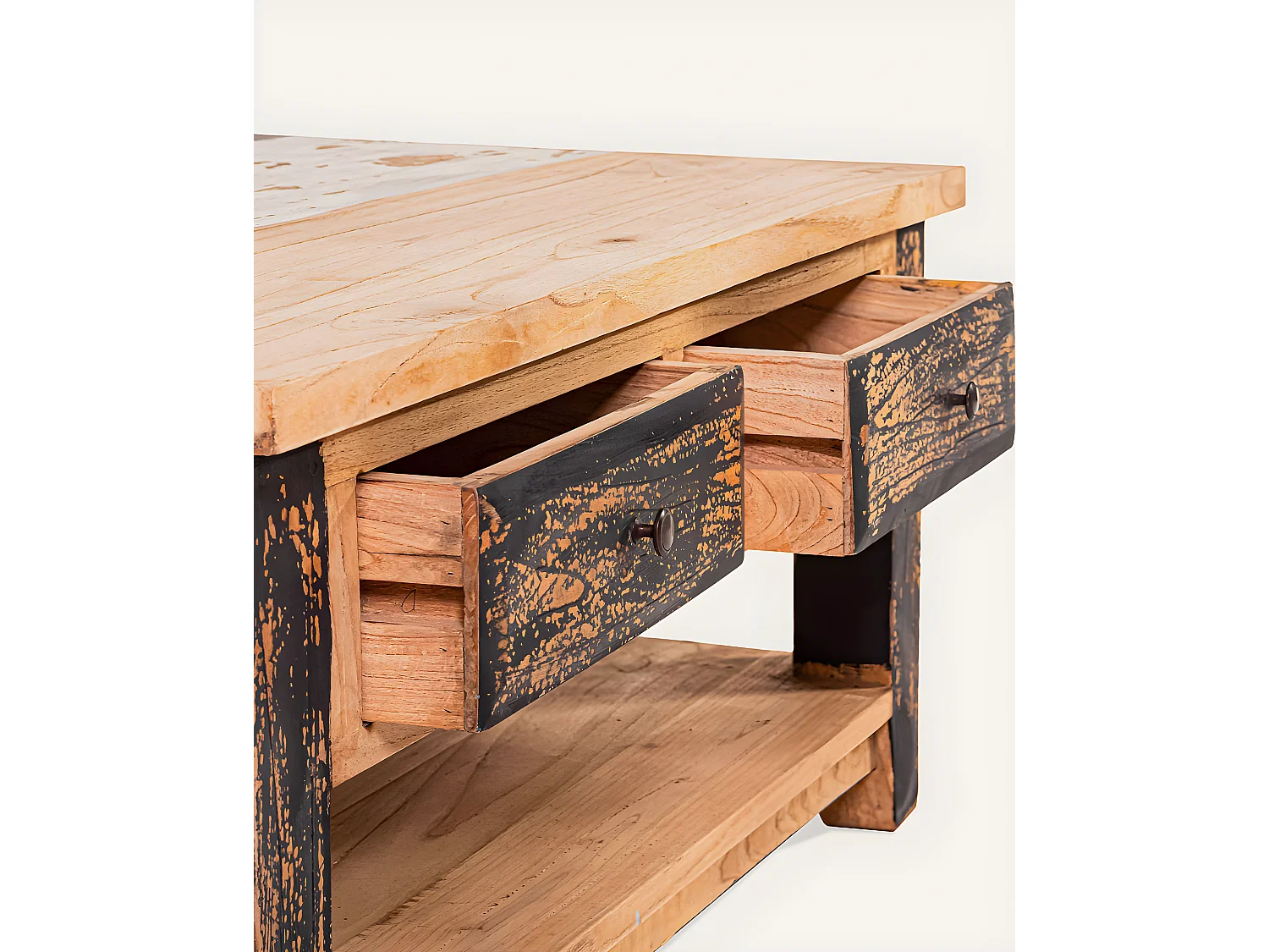 Esha - Table basse carrée en teck massif