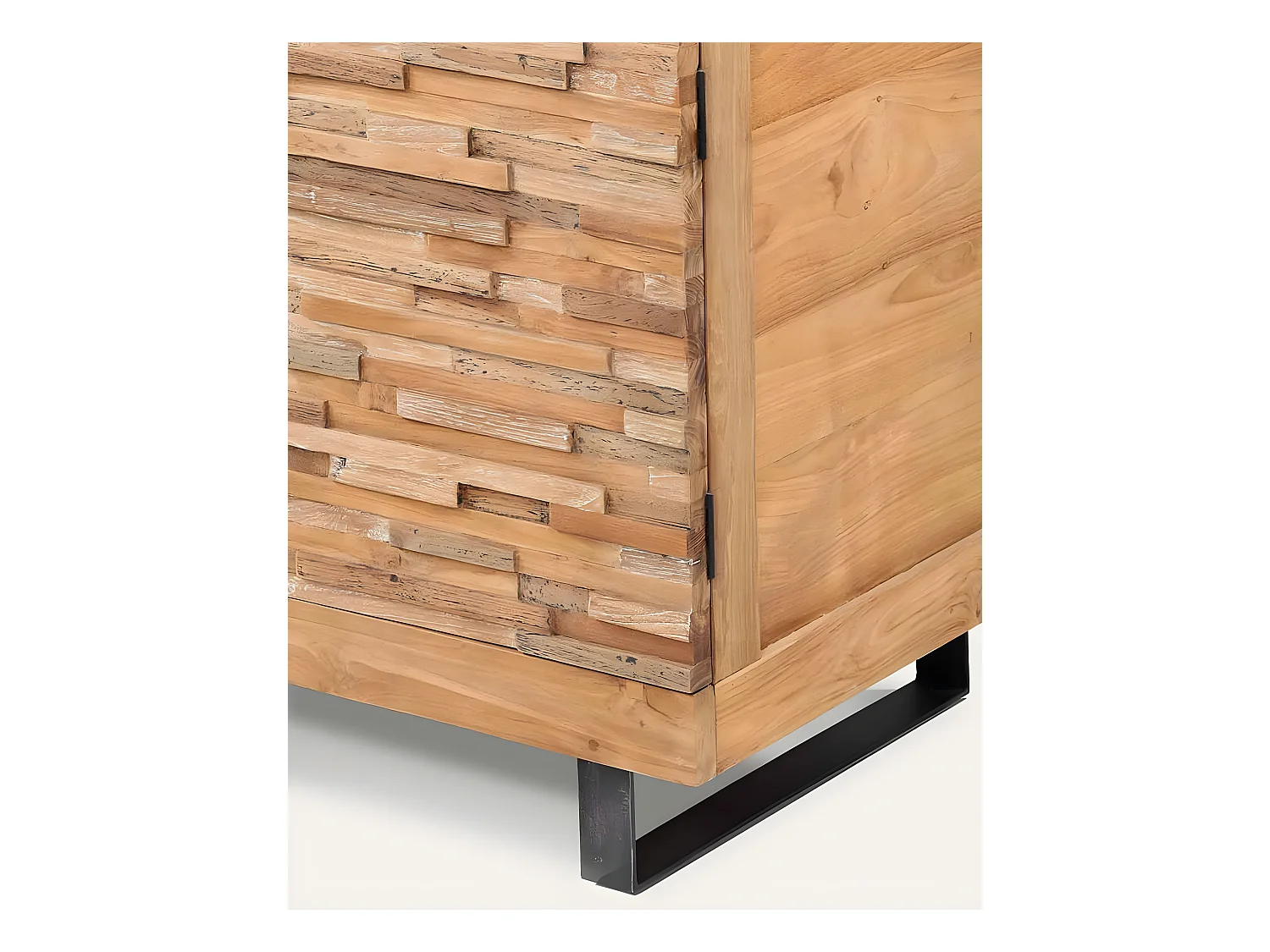 Néo - Meuble salle de bain en teck parqueté 140 cm