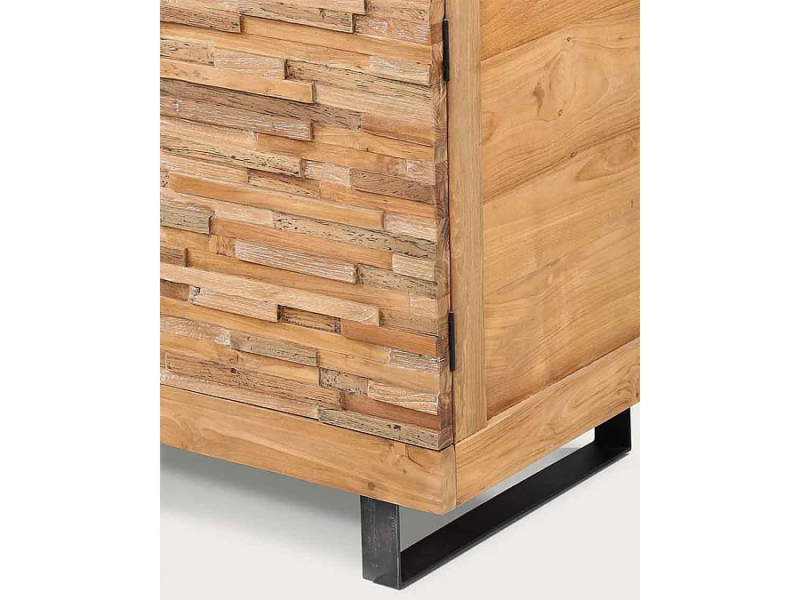 Néo - Meuble salle de bain en teck parqueté 140 cm