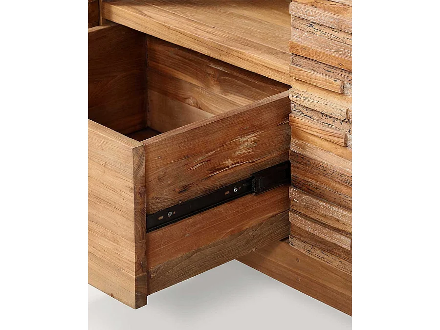 Néo - Meuble salle de bain en teck parqueté 140 cm