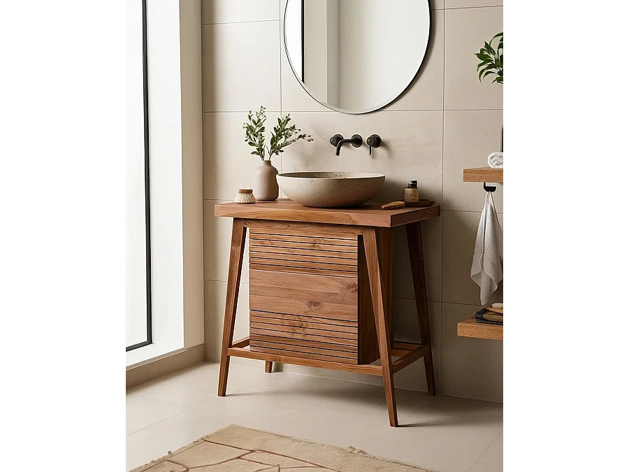 Rio - Petit meuble de salle de bain en teck massif