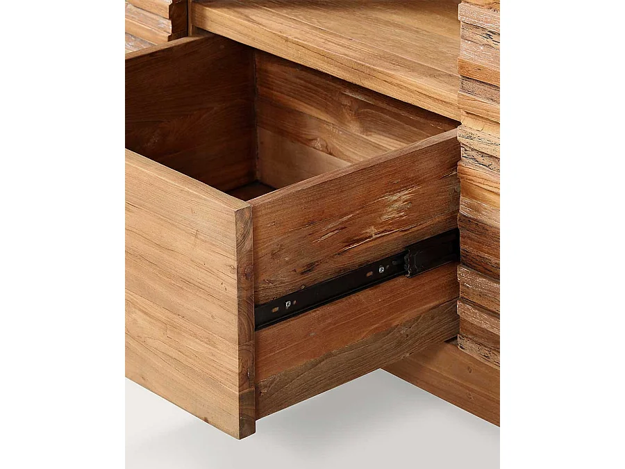 Néo - Meuble salle de bain en teck parqueté 160 cm