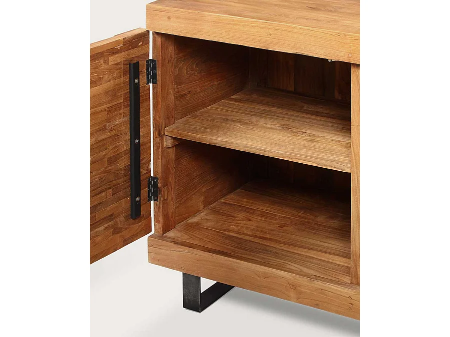 Néo - Meuble salle de bain en teck parqueté 160 cm