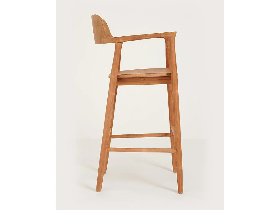 Singo - Chaise de bar en teck massif