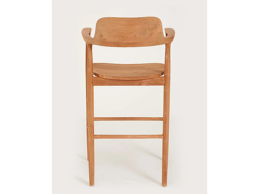 Singo - Chaise de bar en teck massif