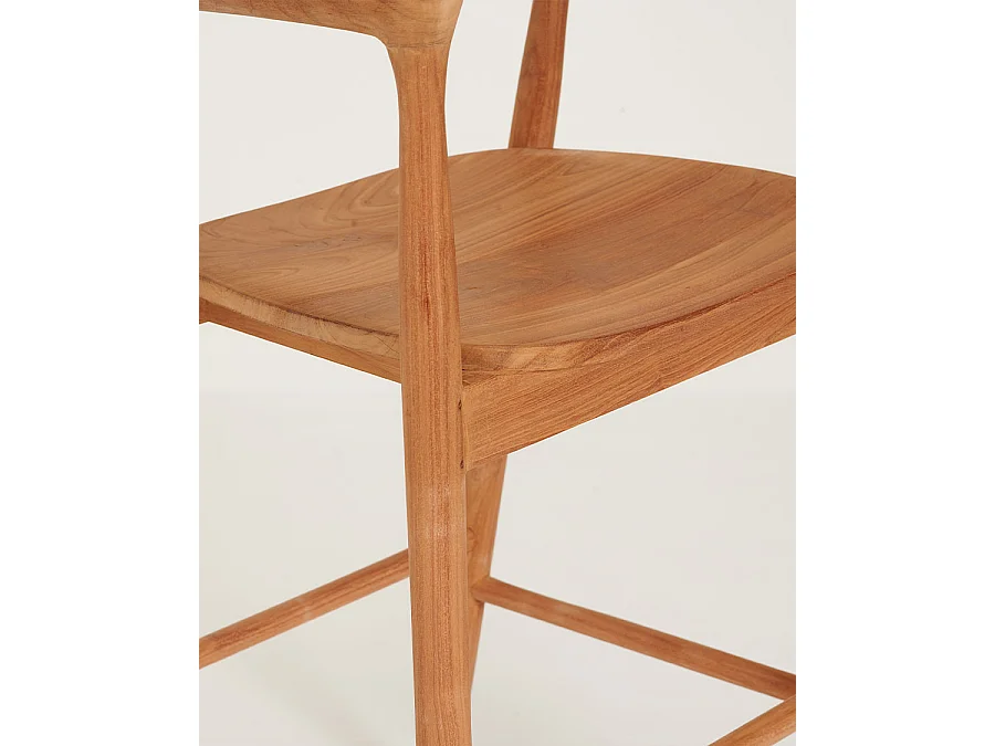 Singo - Chaise de bar en teck massif
