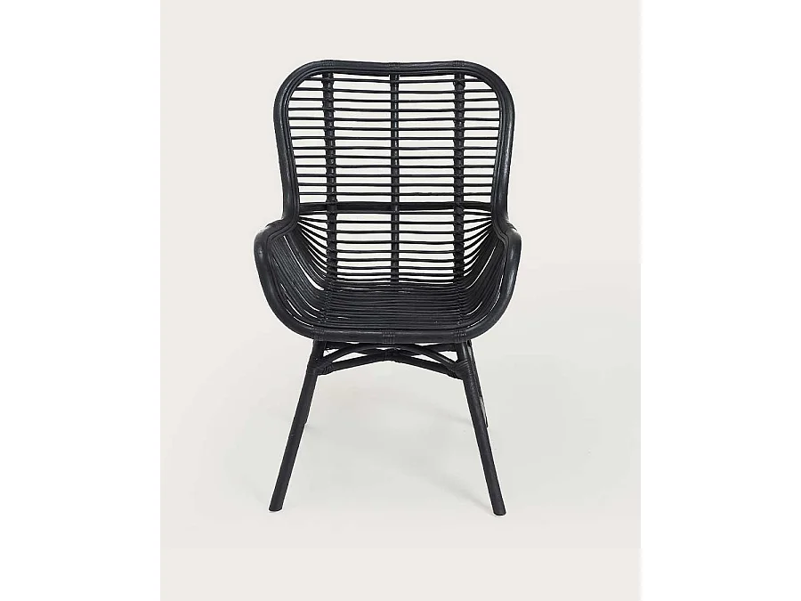 Lot de 4 chaises Sapporo - Lot de 4 chaises Sapporo en rotin noir