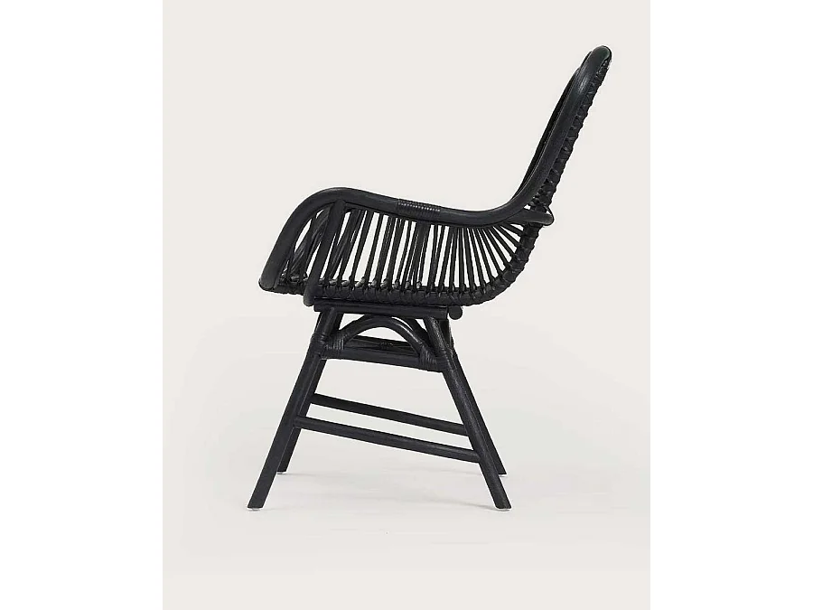 Sapporo - Fauteuil en rotin synthétique noir