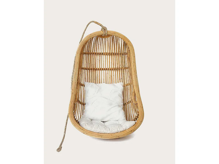 Marbella - Fauteuil oeuf suspendu en rotin tressé