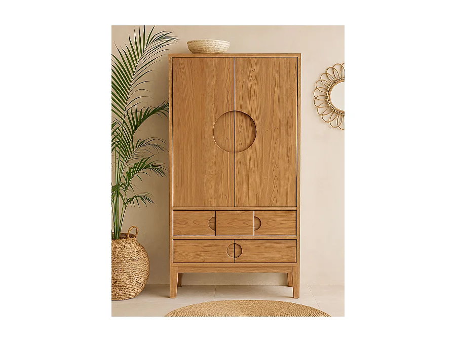 Kyoto - Armoire en bois massif de teck