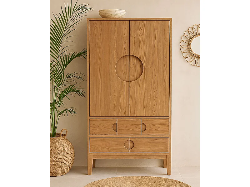 Kyoto - Armoire en bois massif de teck