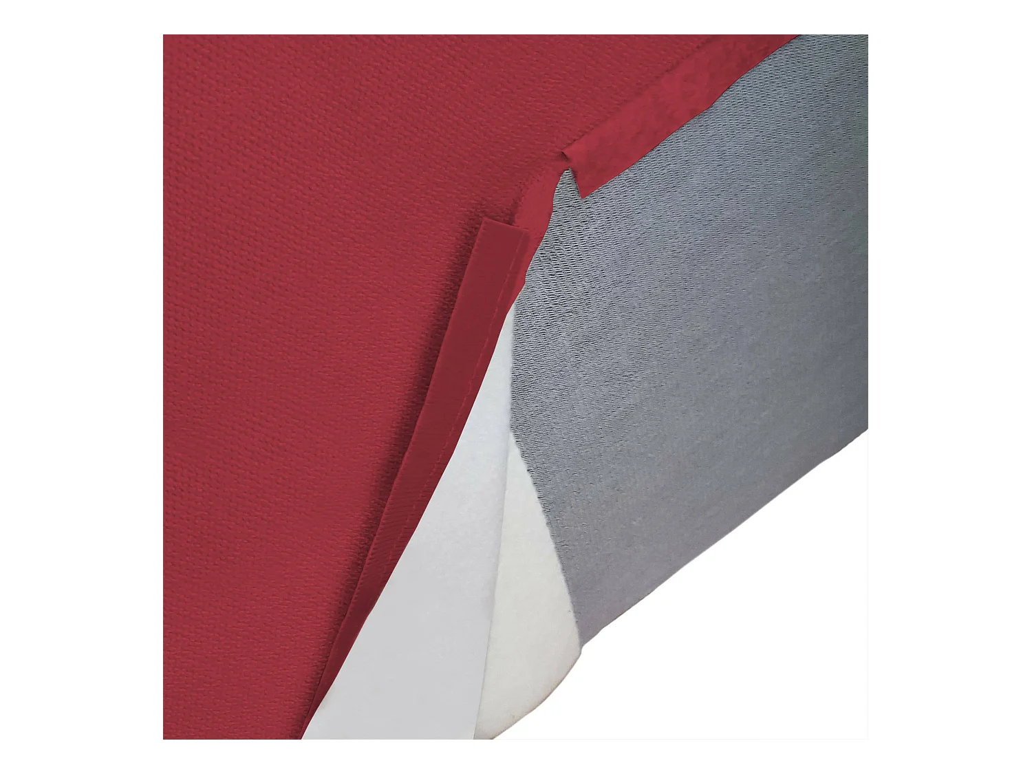 Divano fisso Licia, Divano componibile a 4 posti con penisola sinistra, 100% Made in Italy, Sofà moderno in tessuto, Cm 340x170h70, Rosso