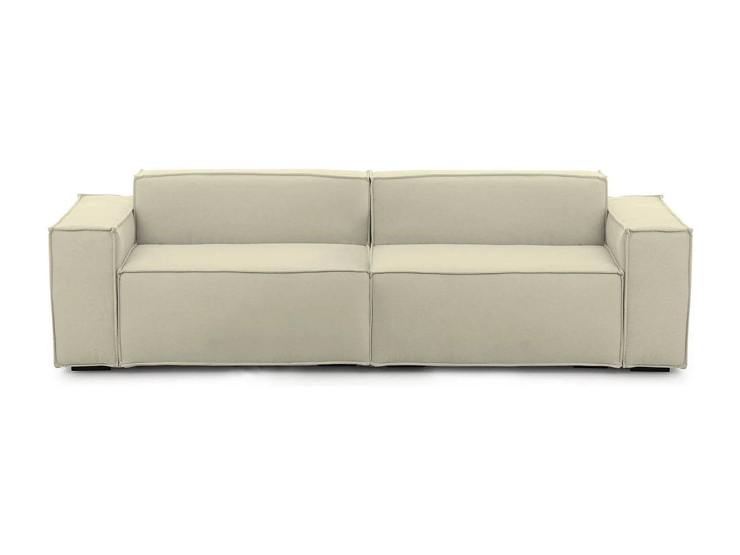 Talamo Italia Bank Vast 3-Zits Simona 95x260 cm Beige, Afneembaar, Oekotext, Wasbaar, Made in Italy