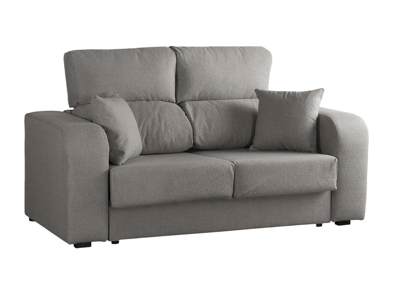 Dume vaste bank, 2-zitsbank in gecapitonneerde stof, Multi-positie verstelbare bank, 160x80h95 cm, Grijs