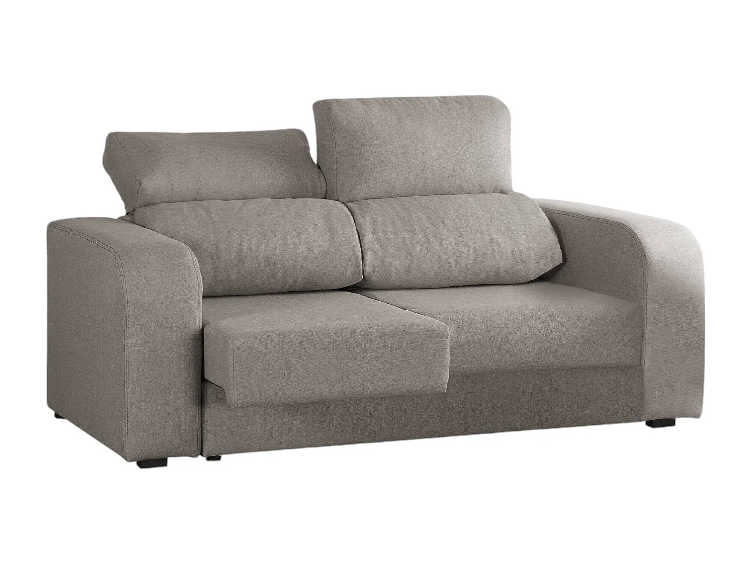 Dume vaste bank, 2-zitsbank in gecapitonneerde stof, Multi-positie verstelbare bank, 160x80h95 cm, Grijs