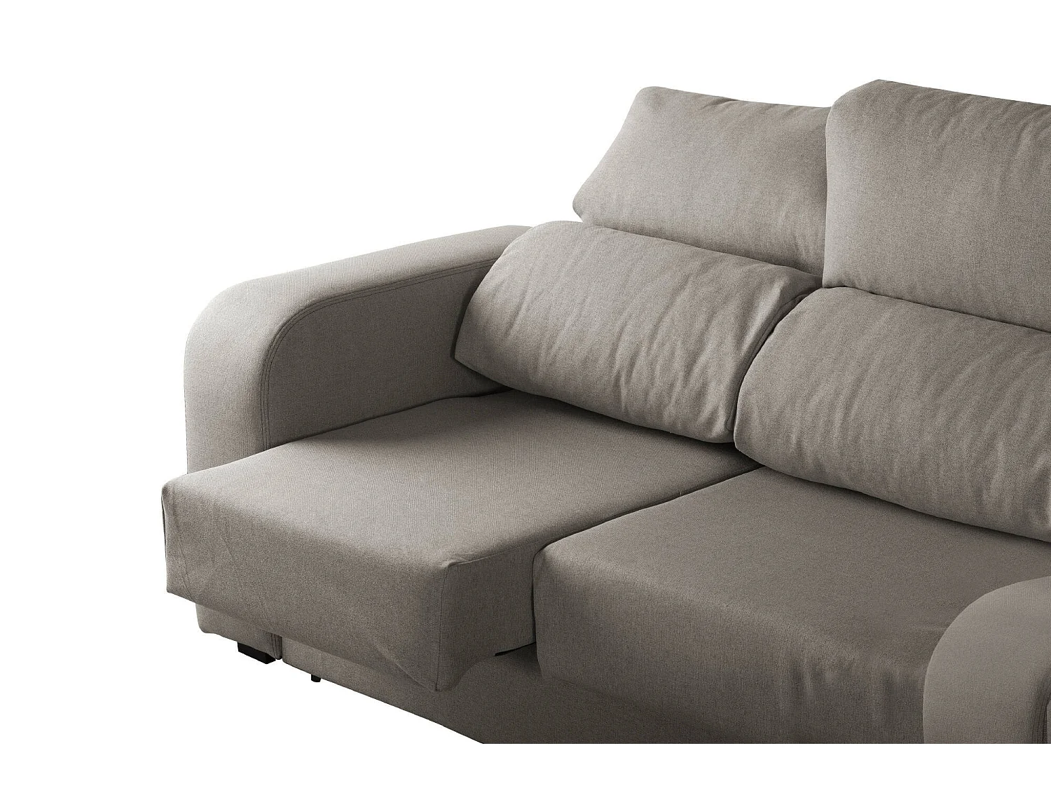 Dume vaste bank, 2-zitsbank in gecapitonneerde stof, Multi-positie verstelbare bank, 160x80h95 cm, Grijs