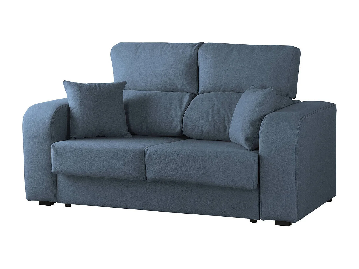 Canapé fixe Zuma, Canapé 3 places en tissu rembourré, Canapé inclinable multiposition, 190x80h95 cm, Bleu clair