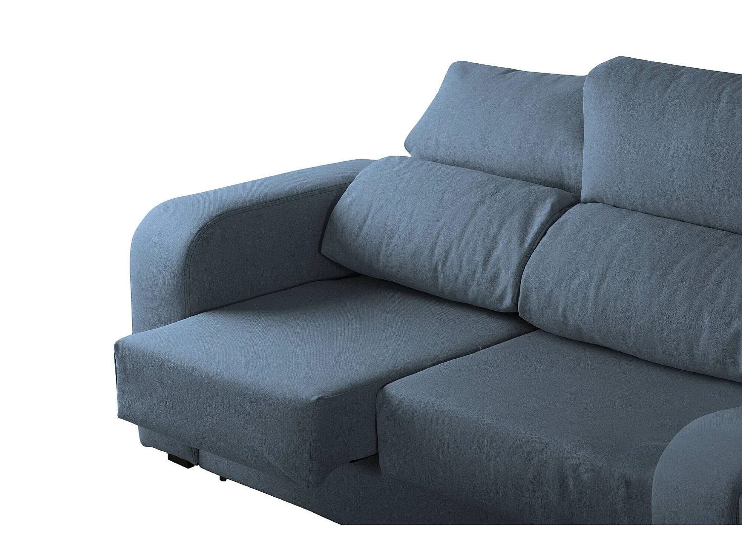 Canapé fixe Zuma, Canapé 3 places en tissu rembourré, Canapé inclinable multiposition, 190x80h95 cm, Bleu clair